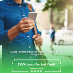 A man wearing a shirt and holding a cellphone to apply for $ 3000 loans for bad credit no credit check