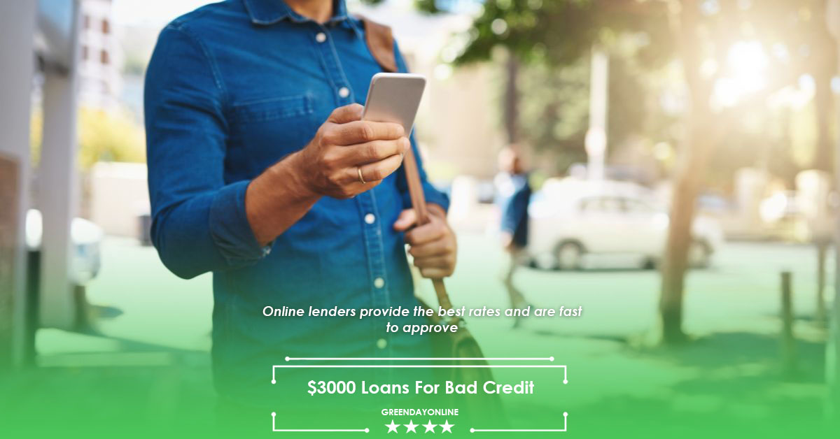 A man wearing a shirt and holding a cellphone to apply for $ 3000 loans for bad credit no credit check