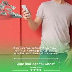 A man holding a phone searching apps that loan you money