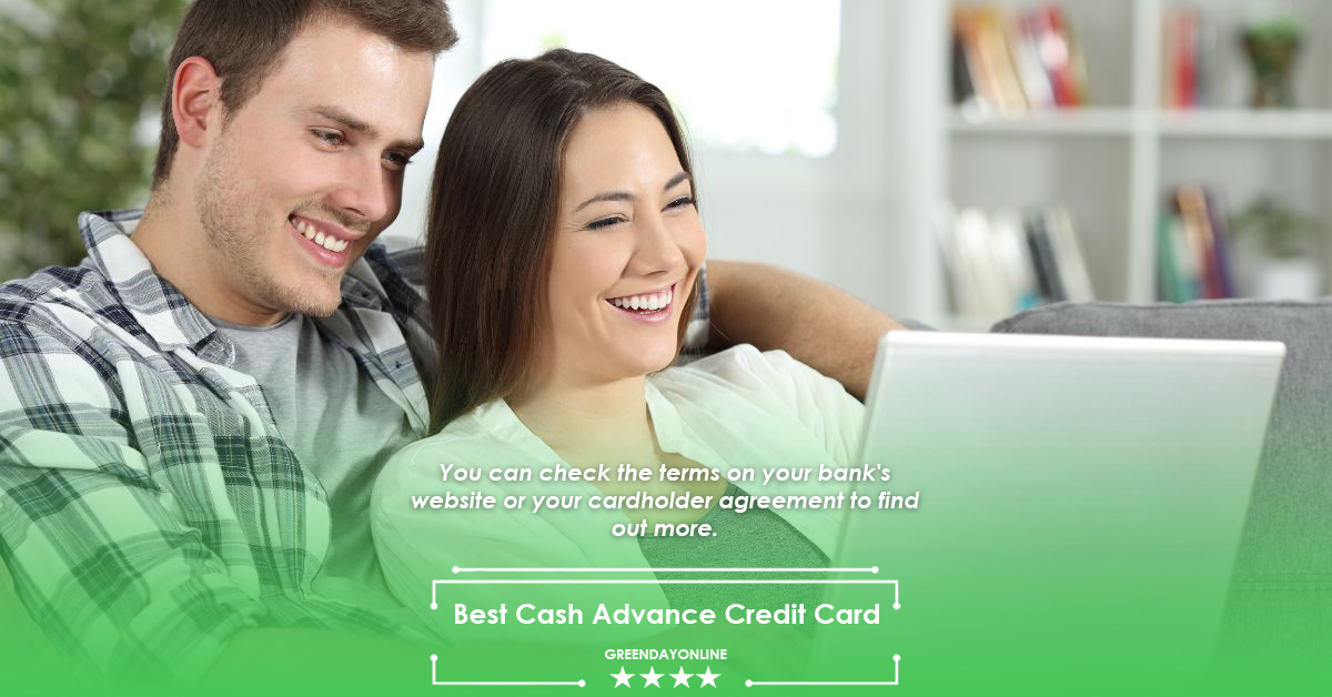 A couple of people sitting and searching online for the best cash advance credit card