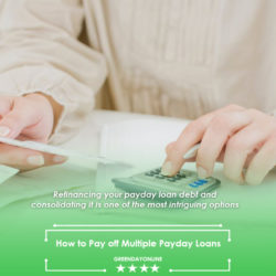 A person calculating how to pay off multiple payday loans