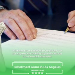 A man in a suit signing an installment loan contract in Los Angeles