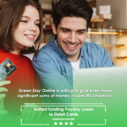 Couple applying for Instant funding Payday Loans to Debit Cards