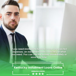 A man reading on a computer about Kentucky installment loans online for bad credit with instant approval