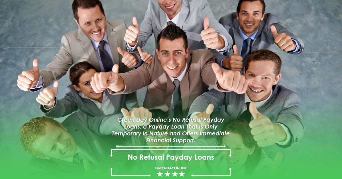 A group of men in suits giving thumbs up after obtaining no refusal payday loans