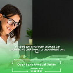 A woman sitting at a desk typing on a computer how to open bank account online