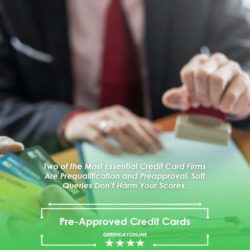 Hands holding Pre-Approved Credit Cards