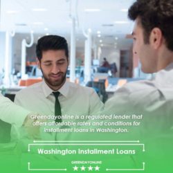 A couple of people discussing the Washington installment loan terms