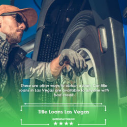A man in a hat and overalls reviewing title loans in Las Vegas, NV with no proof of income on his machine