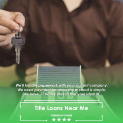 A man holding a house key in his hand looking for title loans neatby