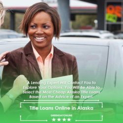 A woman talking to another woman about title loans online in Alaska