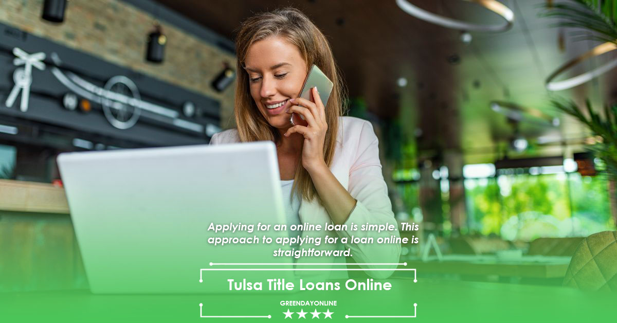 Woman applying for Tulsa Title Loans Online