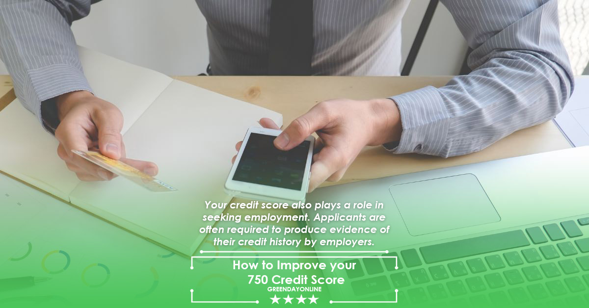 man holding phone and credit card wondering how to improve 750 credit score