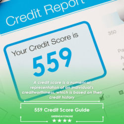 credit report with 559 credit score result