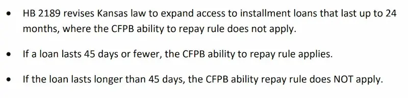 Installment loans Kansas statistics