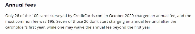 No annual fees credit cards stats